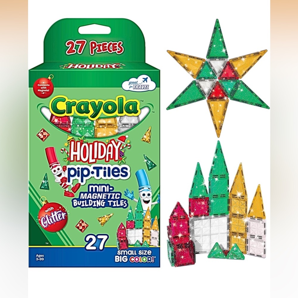 Crayola Holiday Glitter Mini Micro Nano PIP Magnetic Tiles